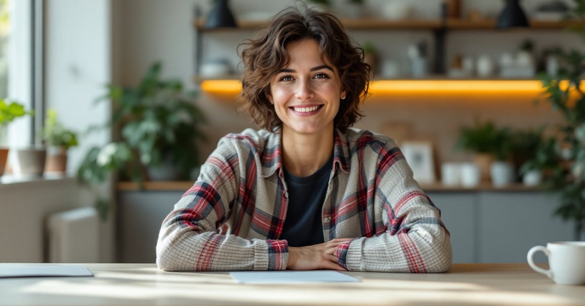 Équipe d'une agence de création de contenu collaborant autour d'une table de travail moderne