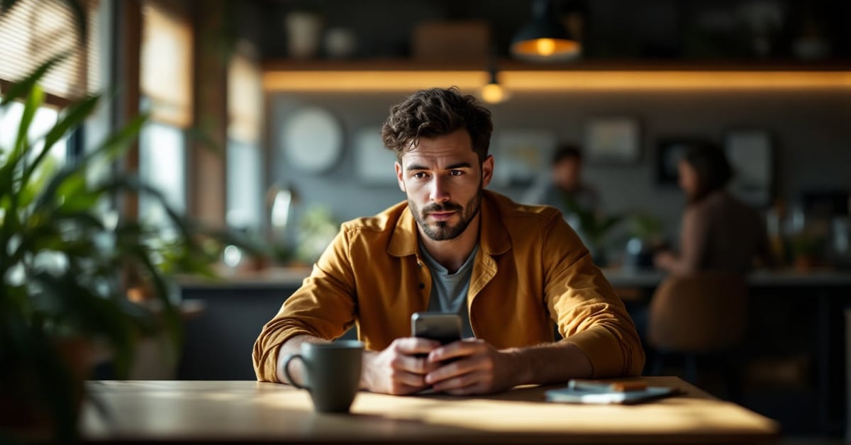 Adolescent isolé face à un écran de smartphone, réseaux sociaux dangereux pour les enfants