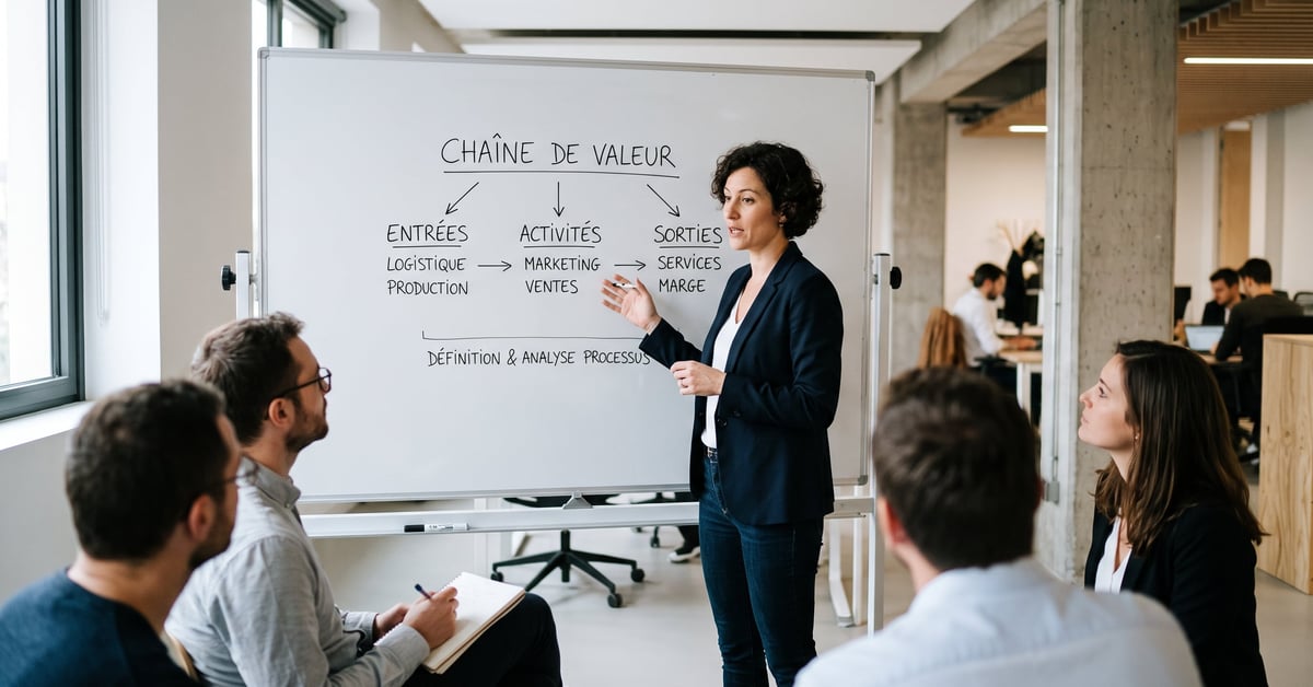 Chaîne de valeur définition : représentation des étapes clés créant de la valeur dans une entreprise