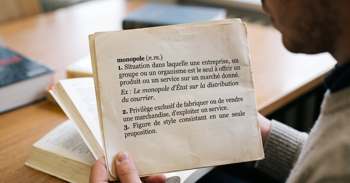 Illustration du concept de monopole économique : marché dominé par une seule entreprise sans concurrence